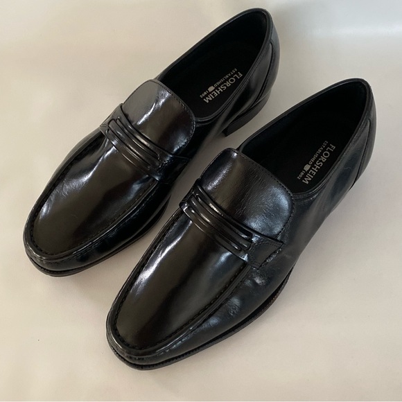 Florsheim Como Black Leather Moc Toe Strap Loafer Slip On 17089-01 Size 8.5 3E main image 8